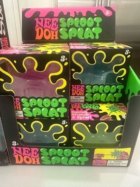 Set of 2 Nee Doh Sploot Splat GREEN Colorful Squishy Toy Brand new
